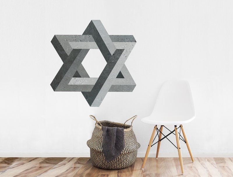 מדבקת קיר | צורה בלתי אפשרית של מגן דוד